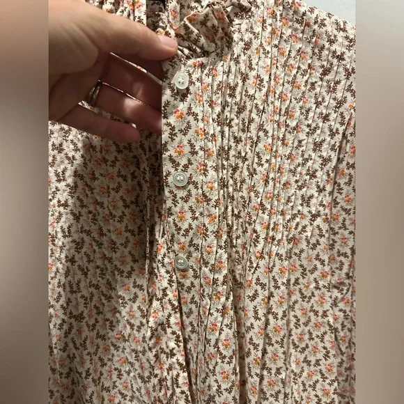 Doen Floral Long Sleeve Dress - Cream and Pink - Picture 7 of 14